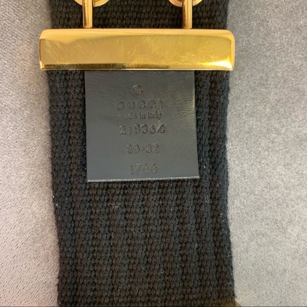 GUCCI Canvas Gold Grommets & Buckle Sz 80/32 - Picture 7 of 8
